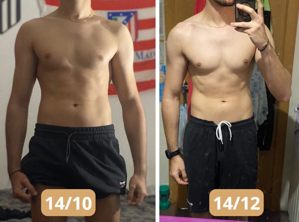 Antes y después — transformación física de un cliente de Jaime